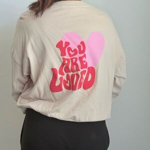 Target Cream Sweater with Red and Pink Design